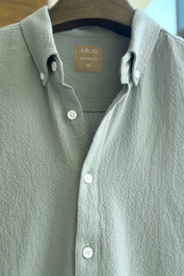 Light Mint Seersucker Shirt