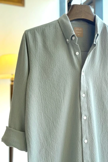 Light Mint Seersucker Shirt