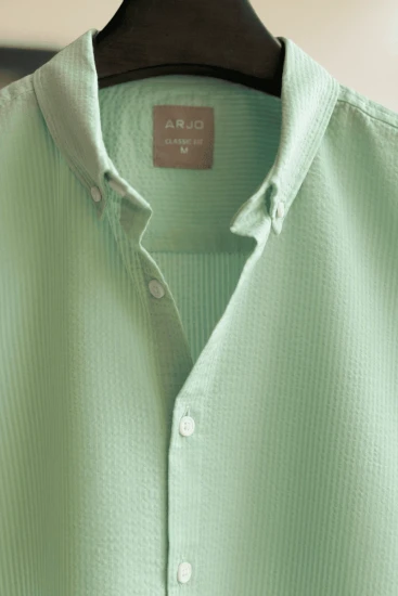 Mint Green Seersucker Shirt