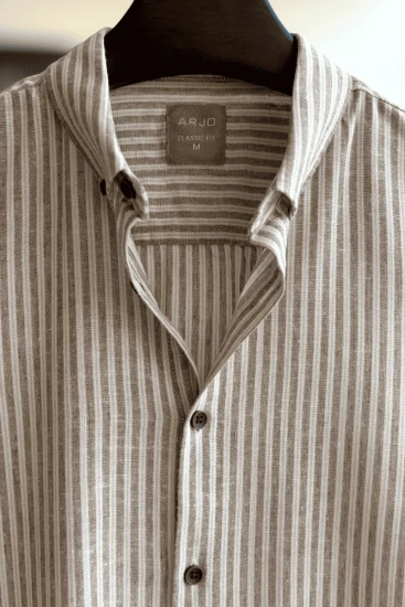 Light Sage with Beige & White Stripes Shirt