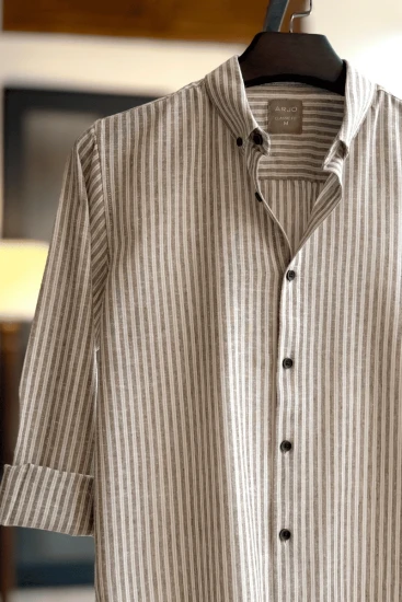 Light Sage with Beige & White Stripes Shirt