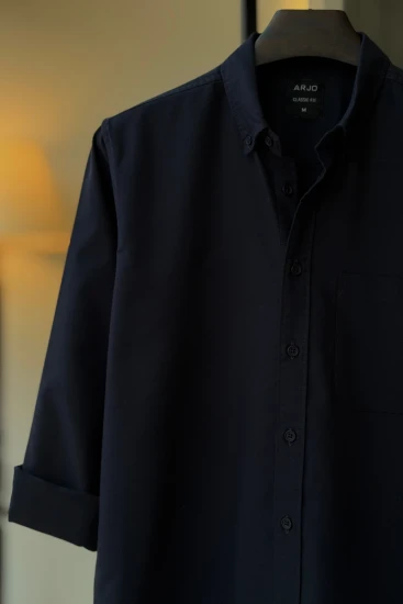 Dark Navy Blue Oxford Cotton Shirt