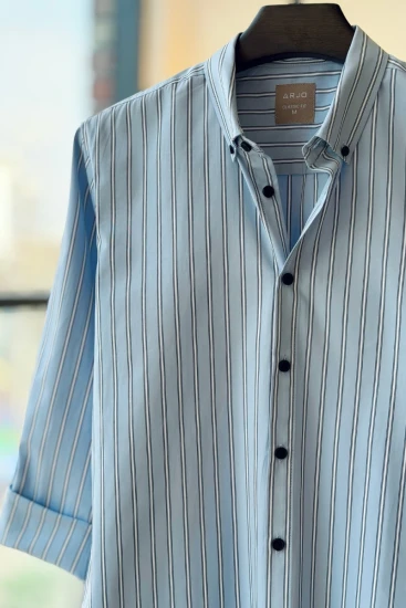 sky blue White and Black Accent Stripes