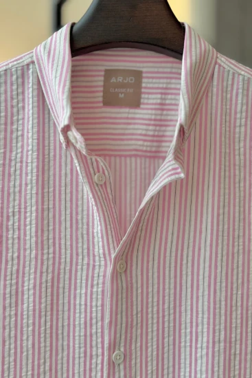 Pink And White Striped Shirt