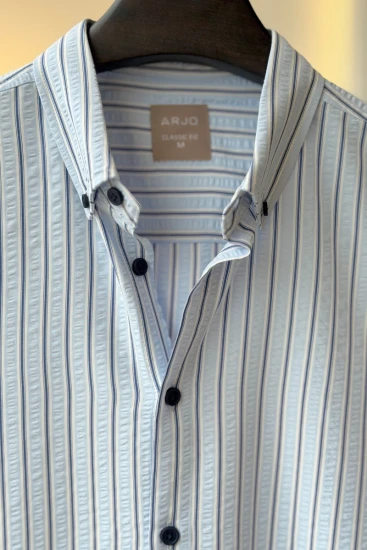 Light Blue And White Striped Shirt