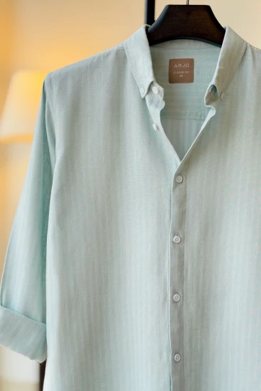 Dusty Mint With White Stripes