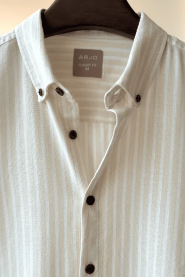 Cream With White Stripes Shirt