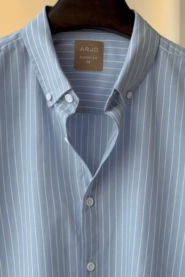 Pale Blue With White Pinstripes Shirt