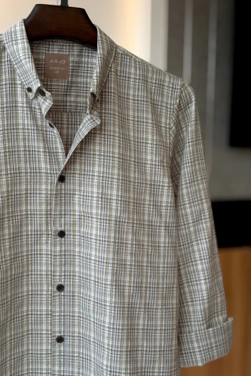 Light Grey With Grey And Black Checked Shirt