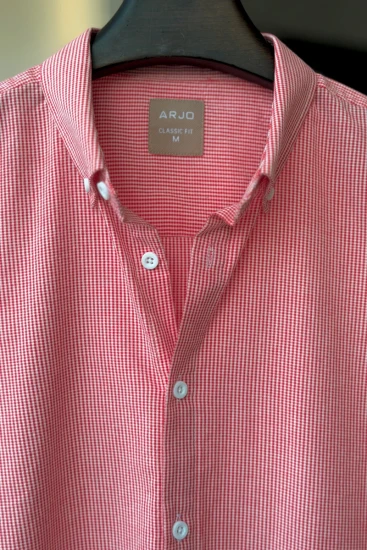 Red And White Micro Check Shirt