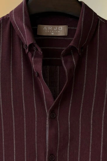 Dark Plum With White Pinstripes Shirt