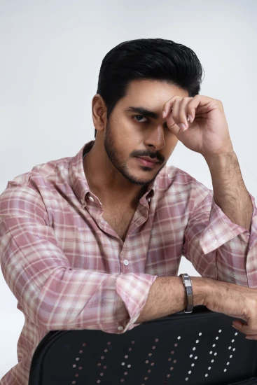 Light Pink With Lighter Gray Check Shirt