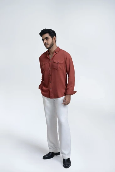 Rusty Orange Double Pocket Premium Shirt