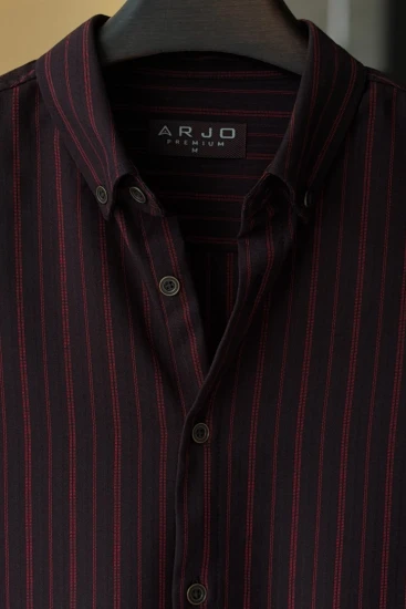Black with Pink-Red Stripes Premium Shirt