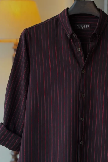 Black with Pink-Red Stripes Premium Shirt