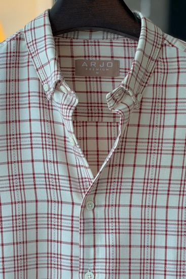 Off-white with Reddish Brown Check Premium Shirt