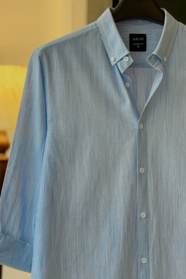Light Blue & White Pinstripes Shirt