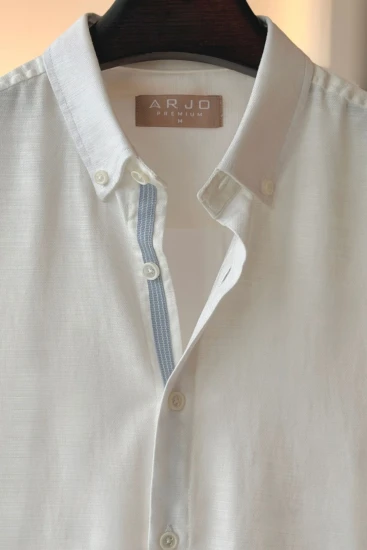 White With Contrast Placket Shirt