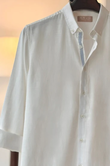 White With Contrast Placket Shirt