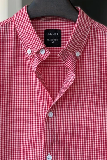 Red & White Micro-Check Shirt