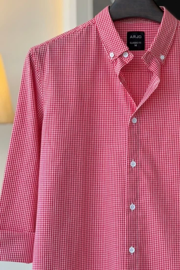 Red & White Micro-Check Shirt