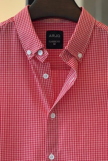 Red & White Micro-Check Shirt