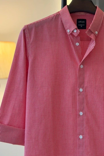 Red & White Micro-Check Shirt
