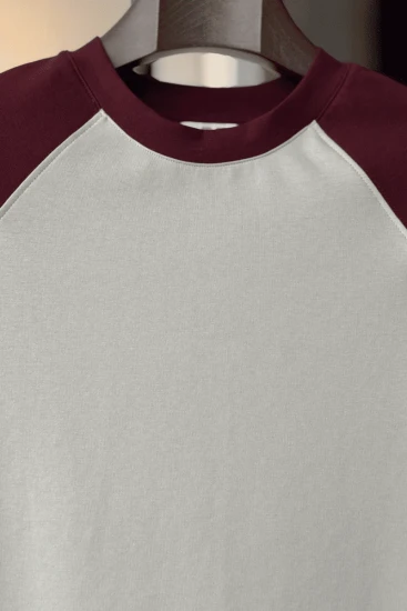 Ivory With Maroon Short Sleeve T-Shirt