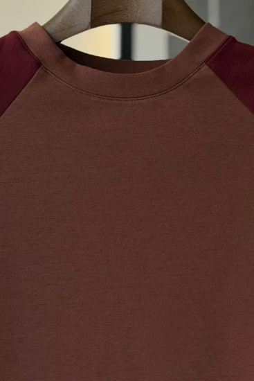 Brown with Deep Maroon Raglan Drop-Shoulder Premium AirFlex T-Shirt