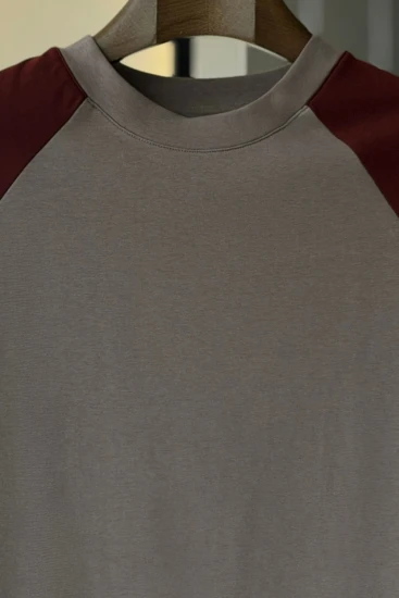 Gray with Deep Maroon Raglan Drop-Shoulder Premium AirFlex T-Shirt