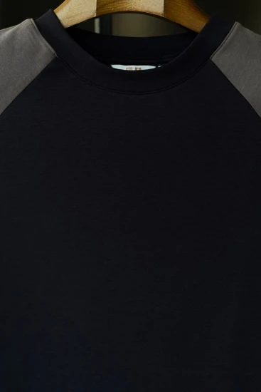 Dark Navy with Gray Raglan Drop-Shoulder Premium AirFlex T-Shirt