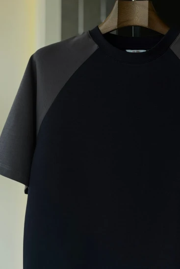 Dark Navy with Gray Raglan Drop-Shoulder Premium AirFlex T-Shirt