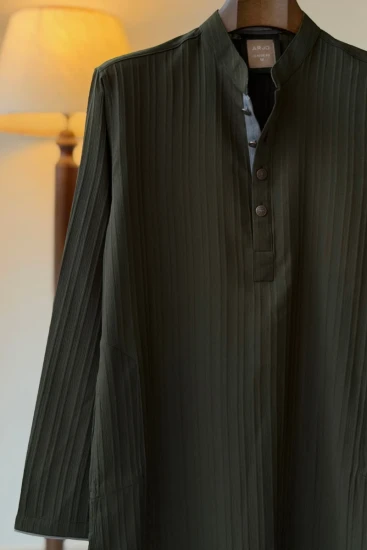 Dark Olive with Ash Placquet Panjabi